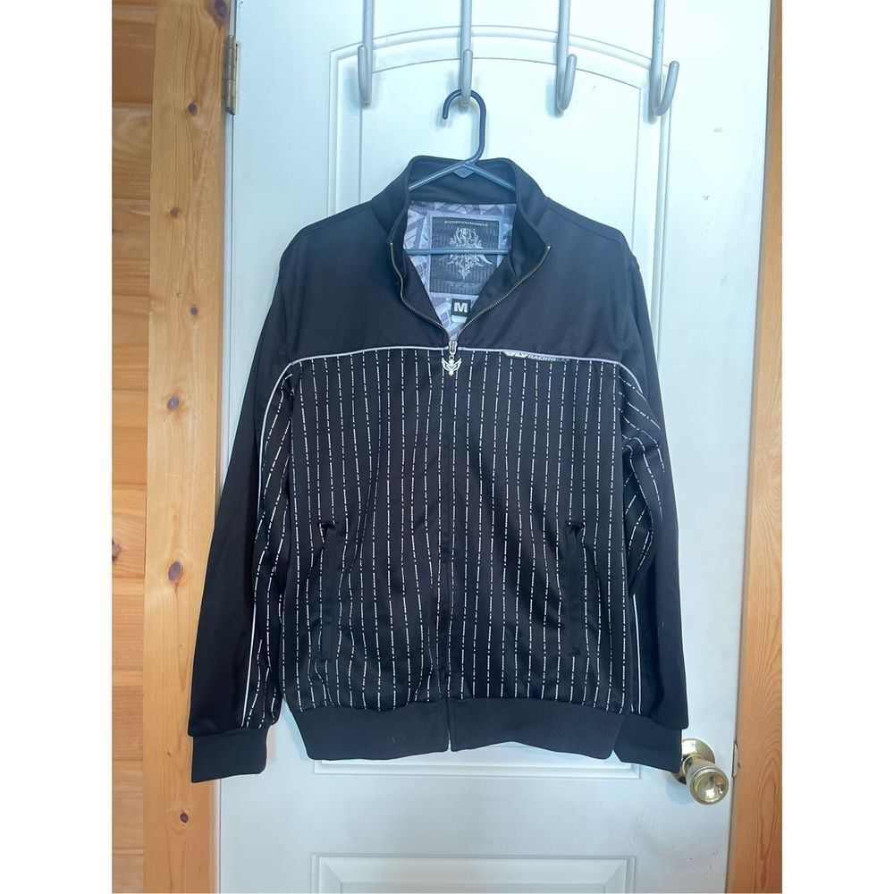 Fly Racewear men’s jacket size M black 1/4 zip with pockets Victory Black/white